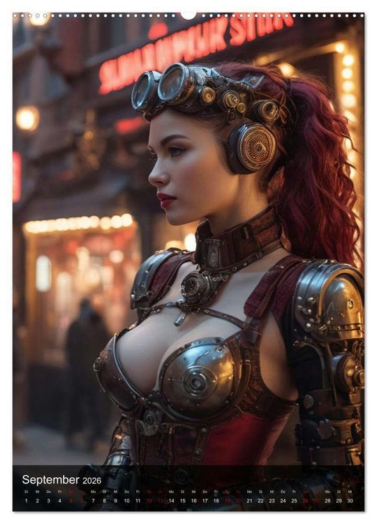 Produktbild: Steampunk - Stadtleben - Rotlichtviertel (hochwertiger Premium Wandkalender 2026 DIN A2 hoch), Kunstdruck in Hochglanz