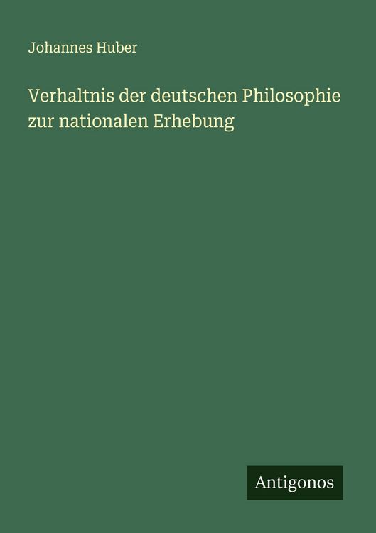 Produktbild: Verhaltnis der deutschen Philosophie zur nationalen Erhebung