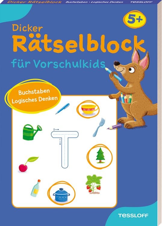 Produktbild: Dicker R&auml;tselblock f&uuml;r Vorschulkids. Buchstaben, Logisches Denken