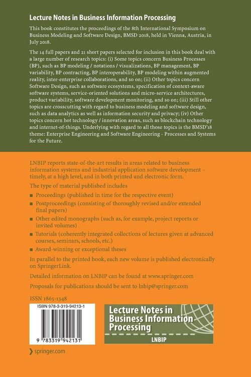 Produktbild: Business Modeling and Software Design