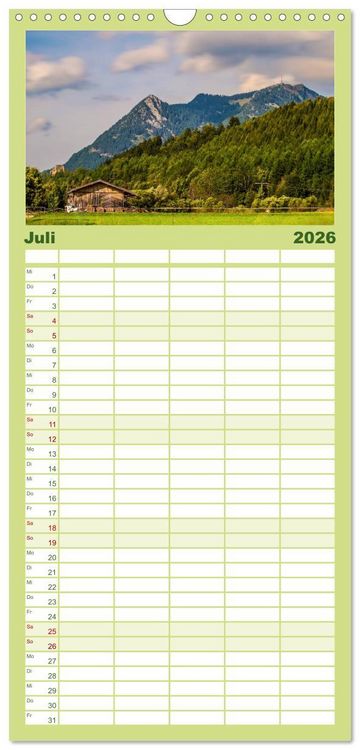 Produktbild: Familienplaner 2026 - Das Oberstdorfer Allg&auml;u mit 5 Spalten (Wandkalender, 21 x 45 cm) CALVENDO
