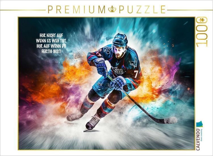 Produktbild: CALVENDO Puzzle Ein Motiv aus dem Kalender Eishockey und positive Gedanken | 1000 Teile Lege-Gr&ouml;&szlig;e 64x48cm Foto-Puzzle f&uuml;r gl&uuml;ckliche Stunden