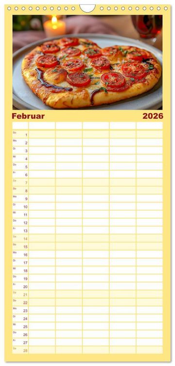 Produktbild: Familienplaner 2026 - Pizza geht immer - Zu jeder Jahreszeit mit 5 Spalten (Wandkalender, 21 x 45 cm) CALVENDO