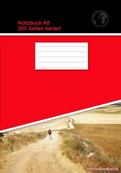Produktbild: Notizbuch A5 200 Seiten kariert (Softcover Rot)