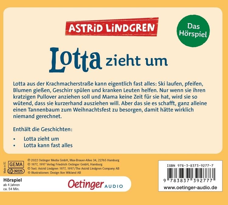 Produktbild: Lotta zieht um. Das H&ouml;rspiel