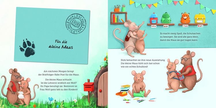 Produktbild: Die kleine Maus kommt in die Schule &ndash; mit f&uuml;nf echten Briefen zum Schulstart