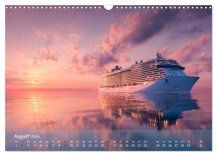 Produktbild: Kreuzfahrtschiffe Kalender - Kreuzfahrten und Giganten der Meere (Wandkalender 2026 DIN A3 quer), CALVENDO Monatskalender