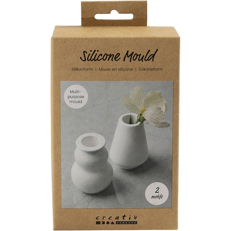 Produktbild: Creativ Company Silikonform, Vase und Kerzenhalter, H 7,5 cm, D 5,5 cm, Matt transparent, 2 Stk