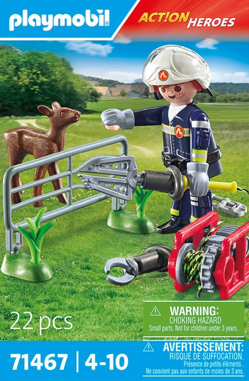 Produktbild: PLAYMOBIL 71467 - Action Heroes - Feuerwehr-Tierrettung