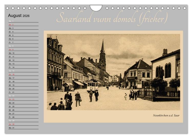 Produktbild: Saarland - vunn domols (frieher) (Wandkalender 2026 DIN A4 quer), CALVENDO Monatskalender