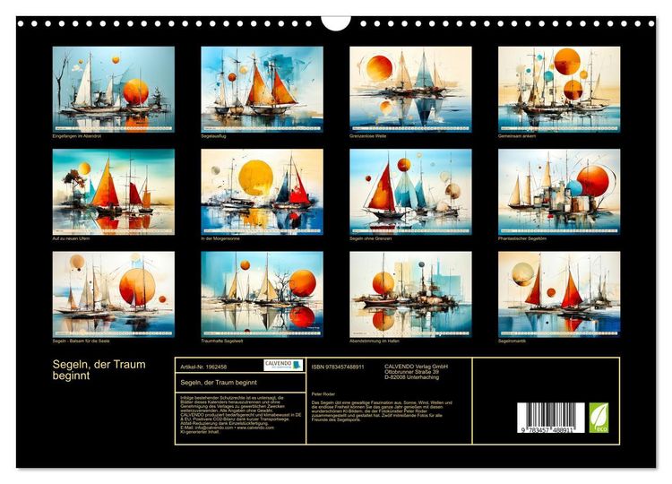 Produktbild: Segeln, der Traum beginnt (Wandkalender 2026 DIN A3 quer), CALVENDO Monatskalender