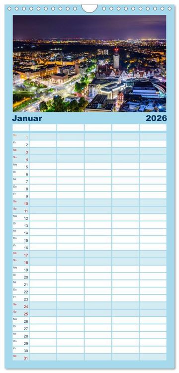 Produktbild: Familienplaner 2026 - Reiseziele in Deutschland mit 5 Spalten (Wandkalender, 21 x 45 cm) CALVENDO