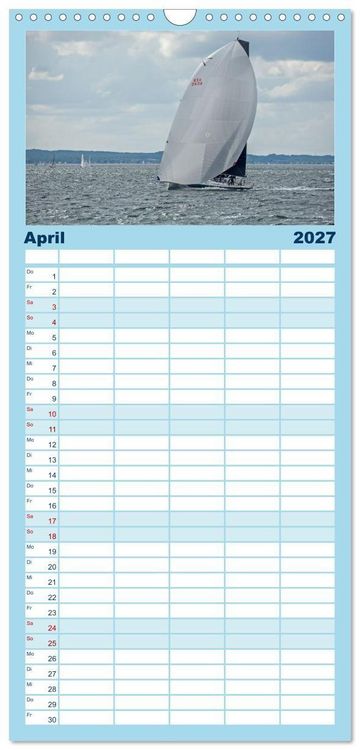 Produktbild: Familienplaner 2027 - Segelboote - Eleganz in Vollendung mit 5 Spalten (Wandkalender, 21 x 45 cm) CALVENDO