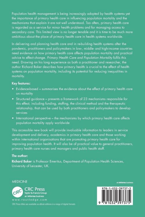 Produktbild: Primary Health Care and Population Mortality
