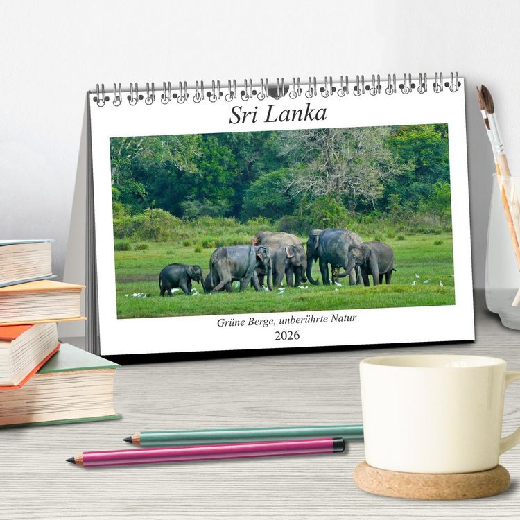 Produktbild: Sri Lanka, Gr&uuml;ne Berge - unber&uuml;hrte Natur (Tischkalender 2026 DIN A5 quer), CALVENDO Monatskalender