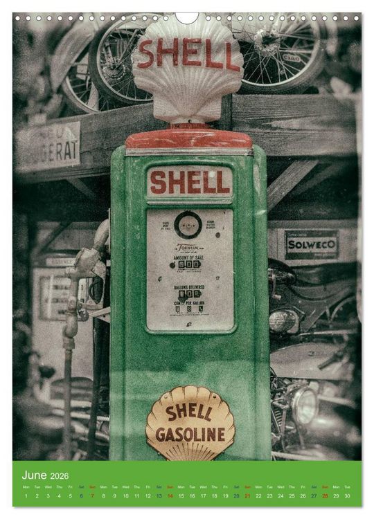 Produktbild: Fuel vintage pumps (Wall Calendar 2026 DIN A3 portrait), CALVENDO 12 Month Wall Calendar