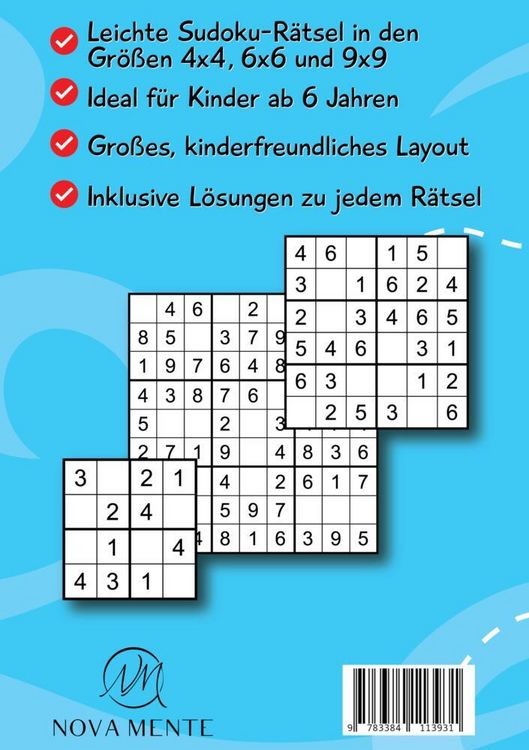 Produktbild: Sudoku R&auml;tselheft f&uuml;r Kinder ab 6 Jahren