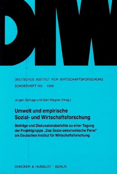 Produktbild: Umwelt und empirische Sozial- und Wirtschaftsforschung.