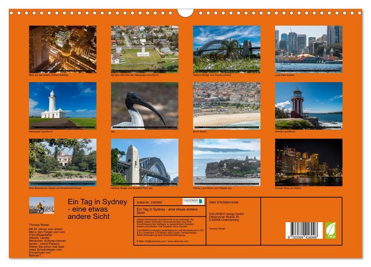 Produktbild: Ein Tag in Sydney - eine etwas andere Sicht (Wandkalender 2027 DIN A3 quer), CALVENDO Monatskalender
