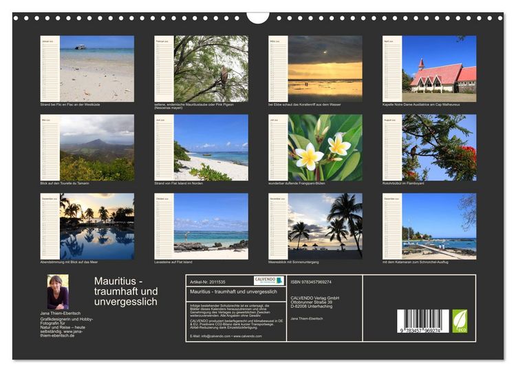 Produktbild: Mauritius - traumhaft und unvergesslich (Wandkalender 2026 DIN A3 quer), CALVENDO Monatskalender