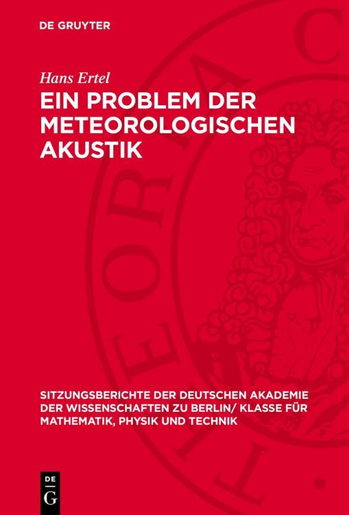 Produktbild: Ein Problem der meteorologischen Akustik