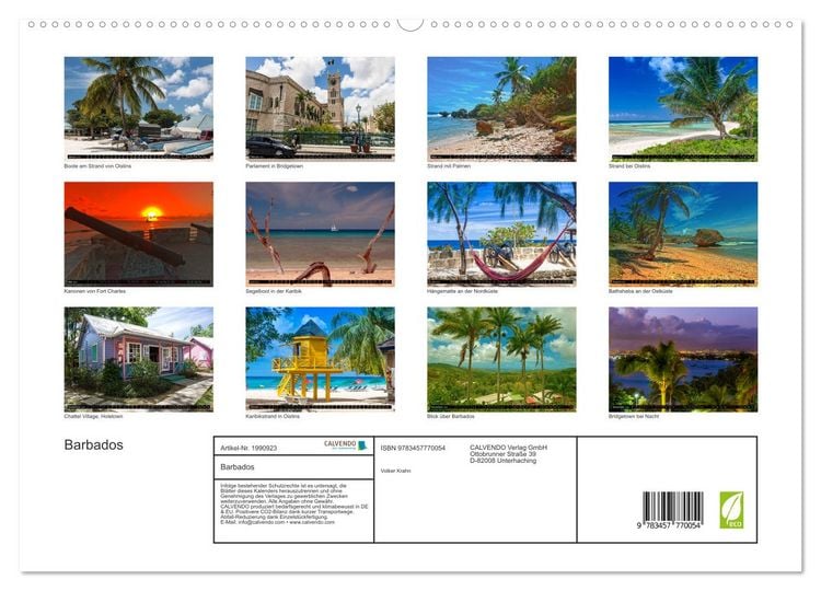Produktbild: Barbados (hochwertiger Premium Wandkalender 2026 DIN A2 quer), Kunstdruck in Hochglanz