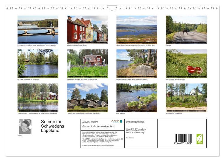 Produktbild: Sommer in Schwedens Lappland (Wandkalender 2026 DIN A3 quer), CALVENDO Monatskalender