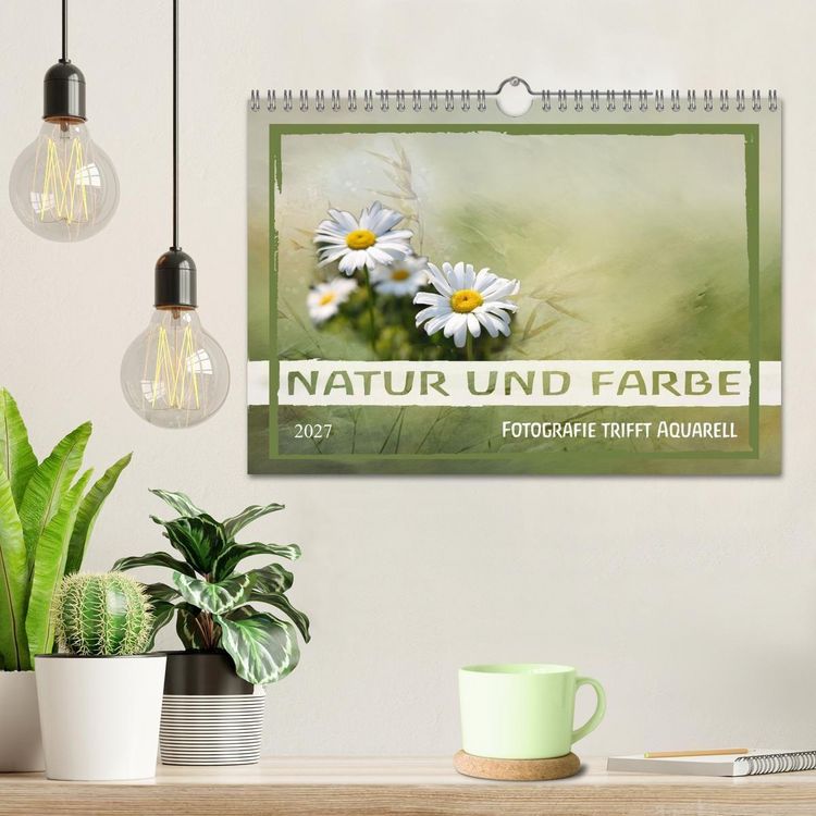 Produktbild: Natur und Farbe Fotografie trifft Aquarell (Wandkalender 2027 DIN A4 quer), CALVENDO Monatskalender