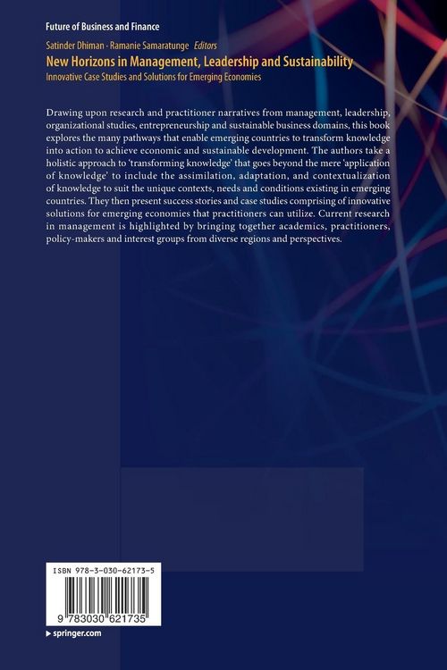 Produktbild: New Horizons in Management, Leadership and Sustainability