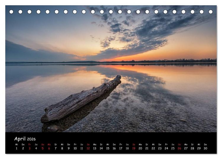 Produktbild: silent minutes - Lichtstimmungen im 5-Seen-Land (Tischkalender 2026 DIN A5 quer), CALVENDO Monatskalender