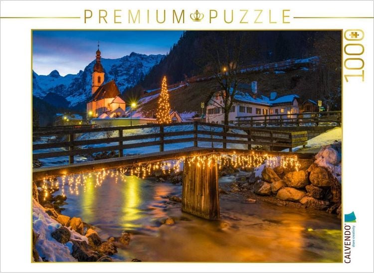 Produktbild: CALVENDO Puzzle Weihnachten in Ramsau | 1000 Teile Lege-Gr&ouml;&szlig;e 64x48cm Foto-Puzzle f&uuml;r gl&uuml;ckliche Stunden