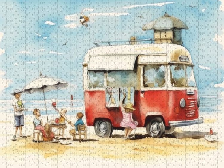 Produktbild: CALVENDO Puzzle Strandfreuden | 1000 Teile Lege-Gr&ouml;&szlig;e 64x48cm Foto-Puzzle f&uuml;r gl&uuml;ckliche Stunden