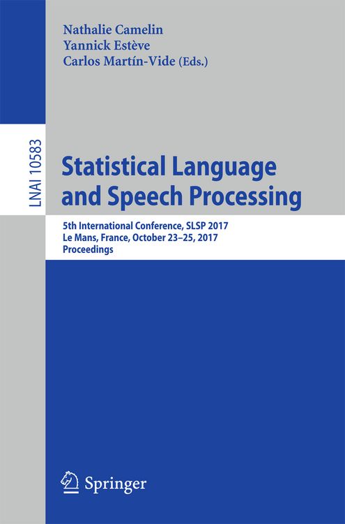 Produktbild: Statistical Language and Speech Processing