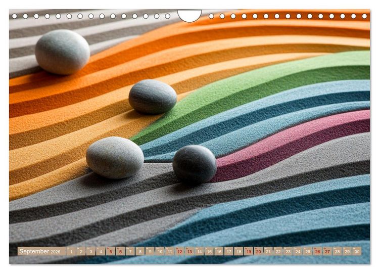 Produktbild: Farbenfrohe Wege zur Stille des Zen (Wandkalender 2026 DIN A4 quer), CALVENDO Monatskalender