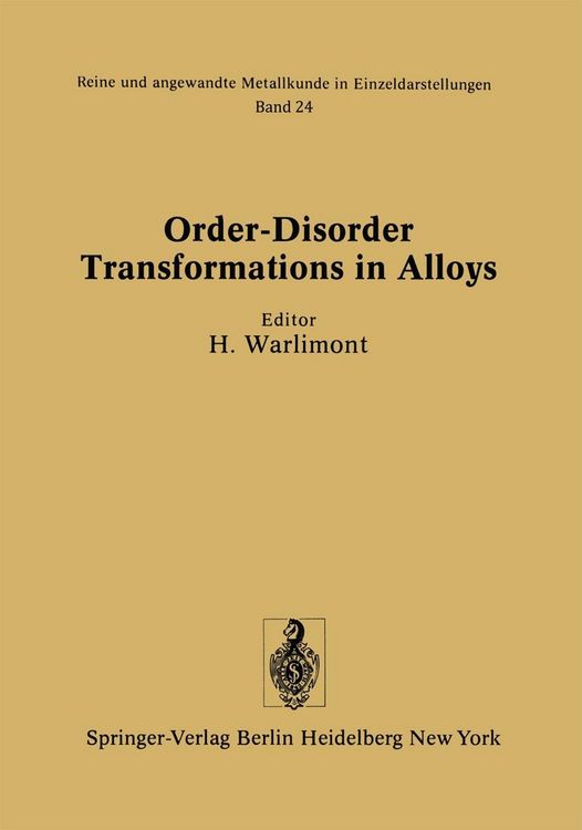 Produktbild: Order-Disorder Transformations in Alloys