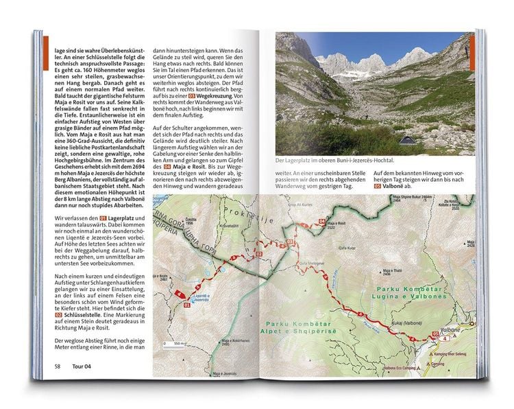 Produktbild: KOMPASS Wanderf&uuml;hrer Albanien, 50 Touren mit Extra-Tourenkarte