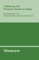 Produktbild: Aufkl&auml;rung und Weimarer Klassik im Dialog