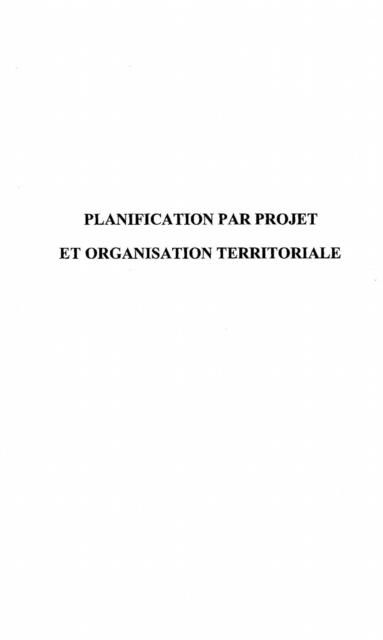 Produktbild: Planification par projet et organisation des territoires