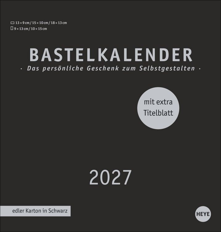 Produktbild: Premium-Bastelkalender schwarz mittel 2027