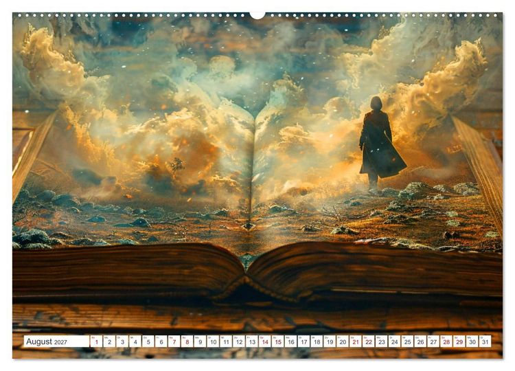 Produktbild: Welten zwischen den Zeilen - B&uuml;cher, die Tr&auml;ume wecken (Wandkalender 2027 DIN A2 quer), CALVENDO Monatskalender