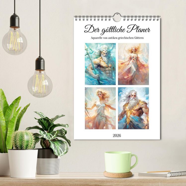Produktbild: Der g&ouml;ttliche Planer. Aquarelle von antiken griechischen G&ouml;ttern (Wandkalender 2026 DIN A4 hoch), CALVENDO Monatskalender