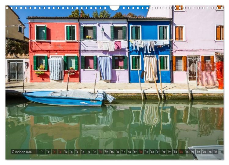 Produktbild: BURANO Charmante und farbenfrohe Insel (Wandkalender 2026 DIN A3 quer), CALVENDO Monatskalender