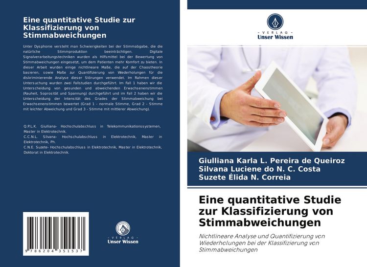 Produktbild: Eine quantitative Studie zur Klassifizierung von Stimmabweichungen