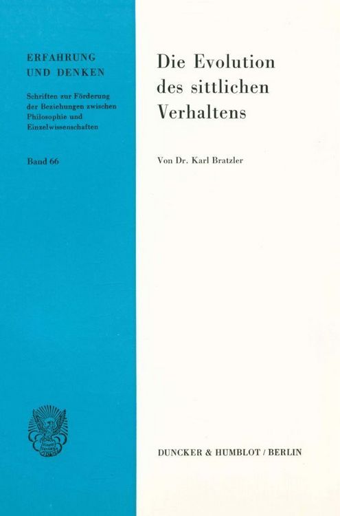 Produktbild: Die Evolution des sittlichen Verhaltens.