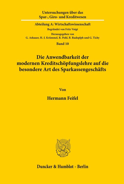 Produktbild: Die Anwendbarkeit der modernen Kreditsch&ouml;pfungslehre auf die besondere Art des Sparkassengesch&auml;fts.