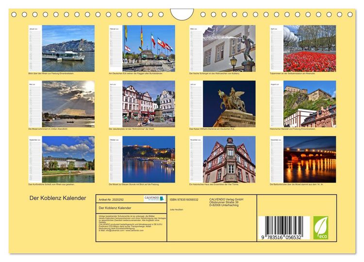 Produktbild: Der Koblenz Kalender (Wandkalender 2026 DIN A4 quer), CALVENDO Monatskalender