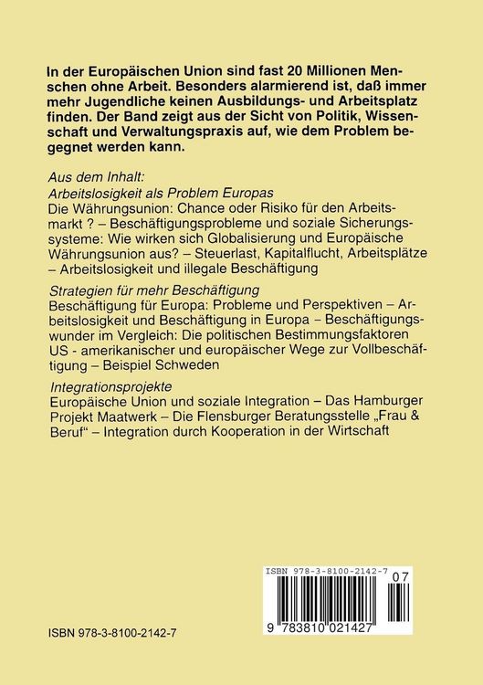 Produktbild: Europa ohne Arbeit?