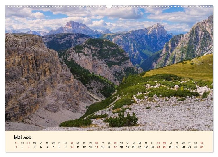 Produktbild: Sextner Dolomiten (hochwertiger Premium Wandkalender 2026 DIN A2 quer), Kunstdruck in Hochglanz