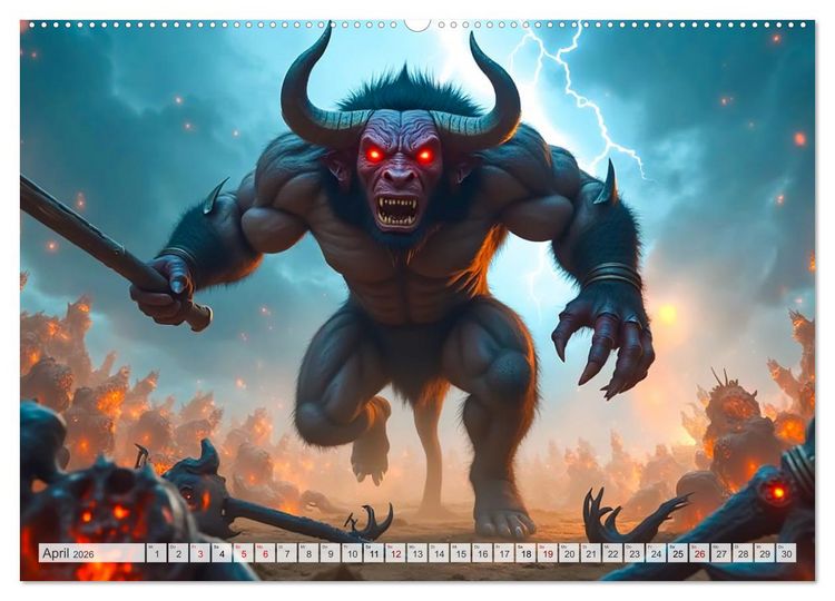 Produktbild: Hinduistische Mythologie - G&ouml;tter, Helden und Monster (Wandkalender 2026 DIN A2 quer), CALVENDO Monatskalender