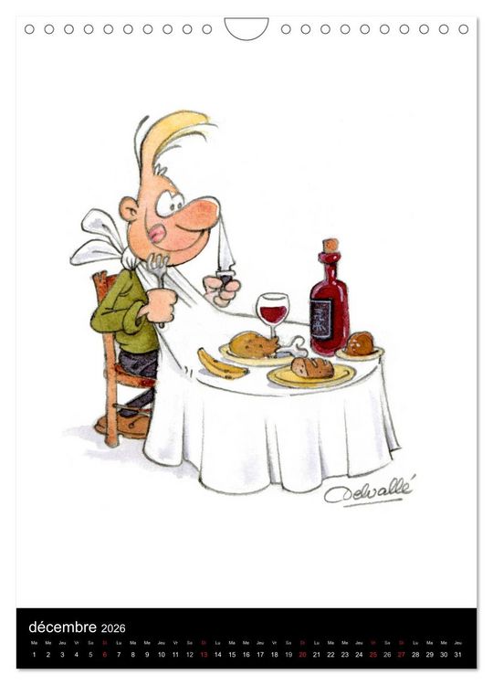 Produktbild: Humour et Vin (Calendrier mural 2026 DIN A4 horizontal), CALVENDO calendrier mensuel